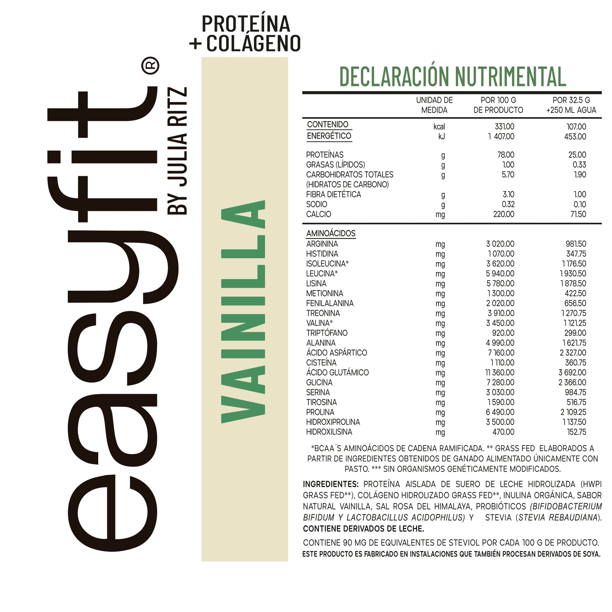 Proteína + Colágeno Easyfit Vainilla 455 gr