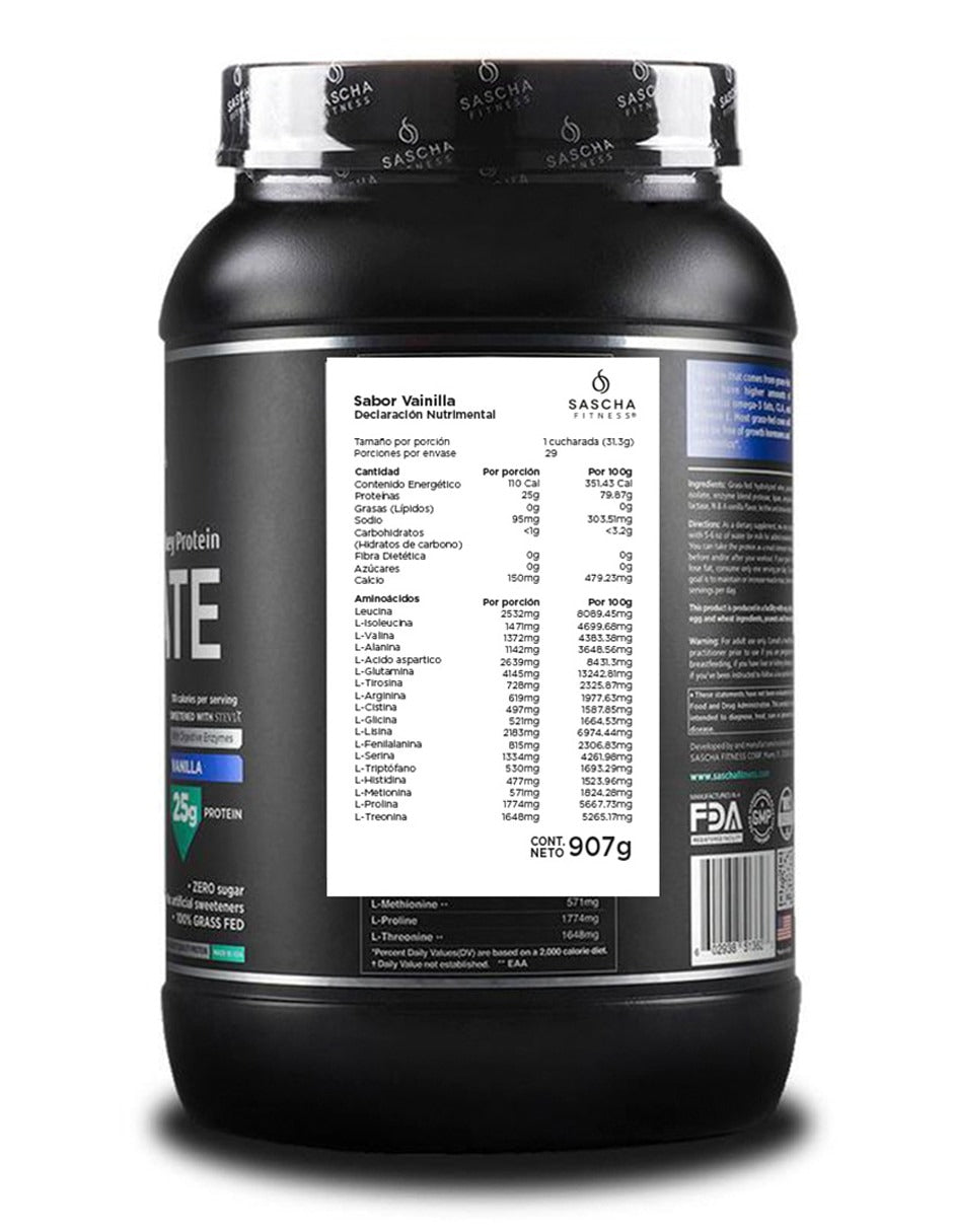 Proteína Sascha Fitness Vainilla 907 gr
